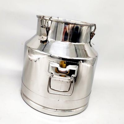 Sữa bằng thép không gỉ 15L có thể gương Hộp đựng sữa bằng kim loại đánh bóng